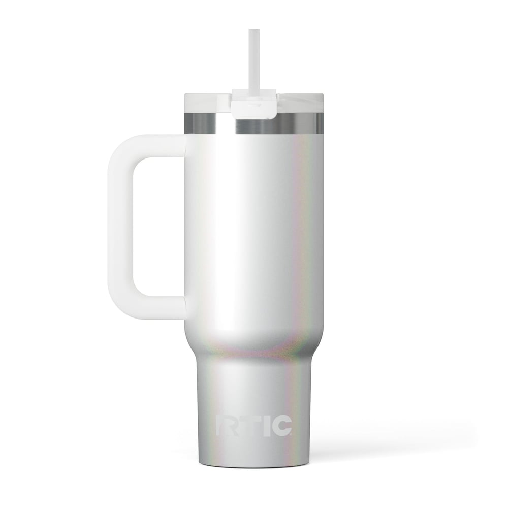 Road Trip Tumbler White Glitter | Rtic Drinkware|Clearance