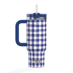 Road Trip Tumbler Cobalt Gingham | Rtic Drinkware|Clearance