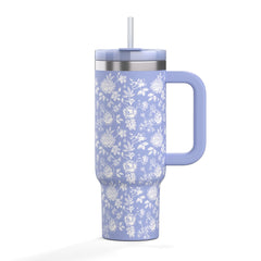 Road Trip Tumbler Periwinkle Bouquet | Rtic Drinkware|Clearance