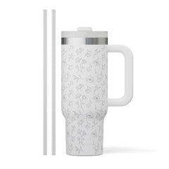 Road Trip Tumbler White Magnolias | Rtic Drinkware|Clearance
