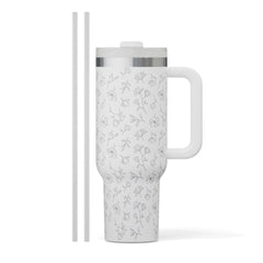 Road Trip Tumbler White Magnolias | Rtic Drinkware|Clearance