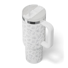 Road Trip Tumbler White Magnolias | Rtic Drinkware|Clearance