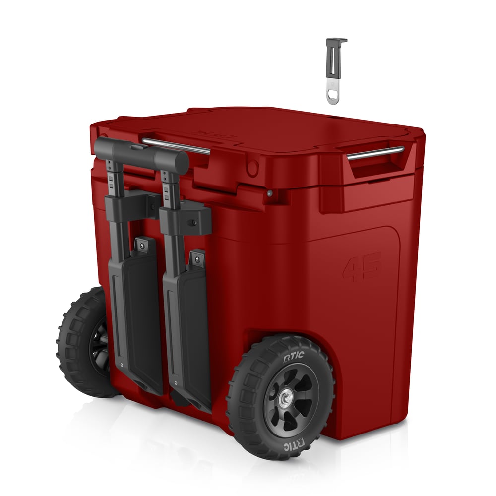 45 QT Ultra-Tough Wheeled Cooler Black Cherry | Rtic Hard Coolers|Clearance