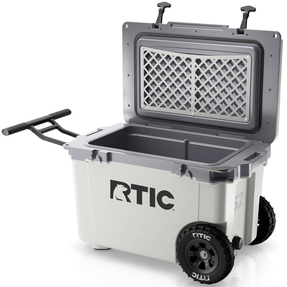 52 QT Ultra-Light Wheeled Cooler White & Grey | Rtic Hard Coolers|Clearance
