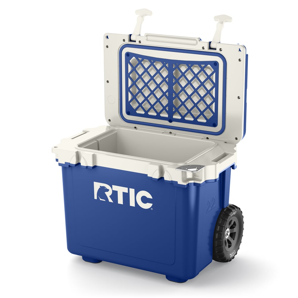 22 QT Ultra-Light Wheeled Cooler Cobalt & White | Rtic Hard Coolers|Clearance