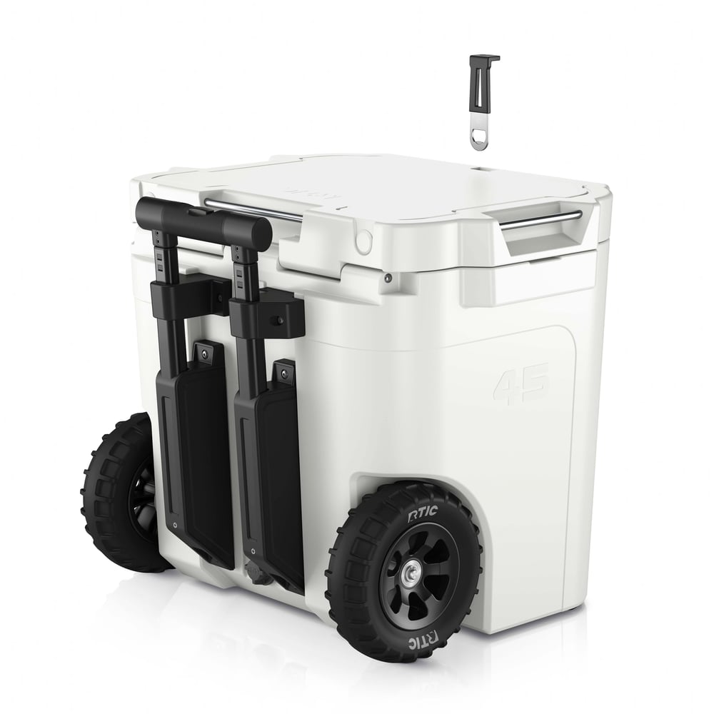 45 QT Ultra-Tough Wheeled Cooler White | Rtic Hard Coolers|Clearance