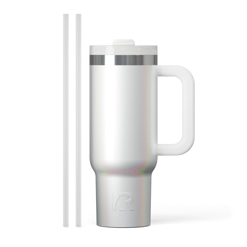 Road Trip Tumbler White Glitter | Rtic Drinkware|Clearance