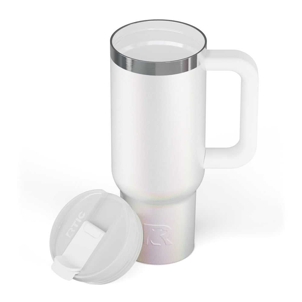 Road Trip Tumbler White Glitter | Rtic Drinkware|Clearance