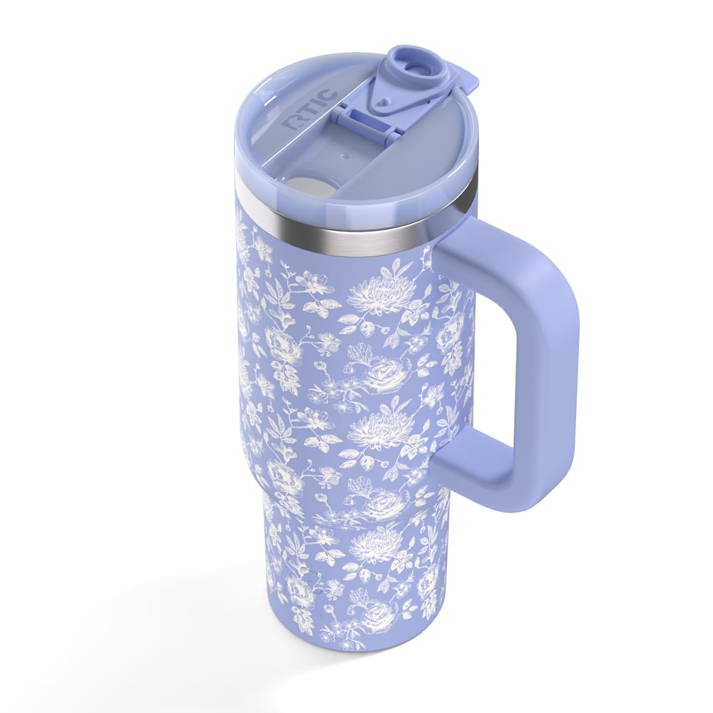 Road Trip Tumbler Periwinkle Bouquet | Rtic Drinkware|Clearance