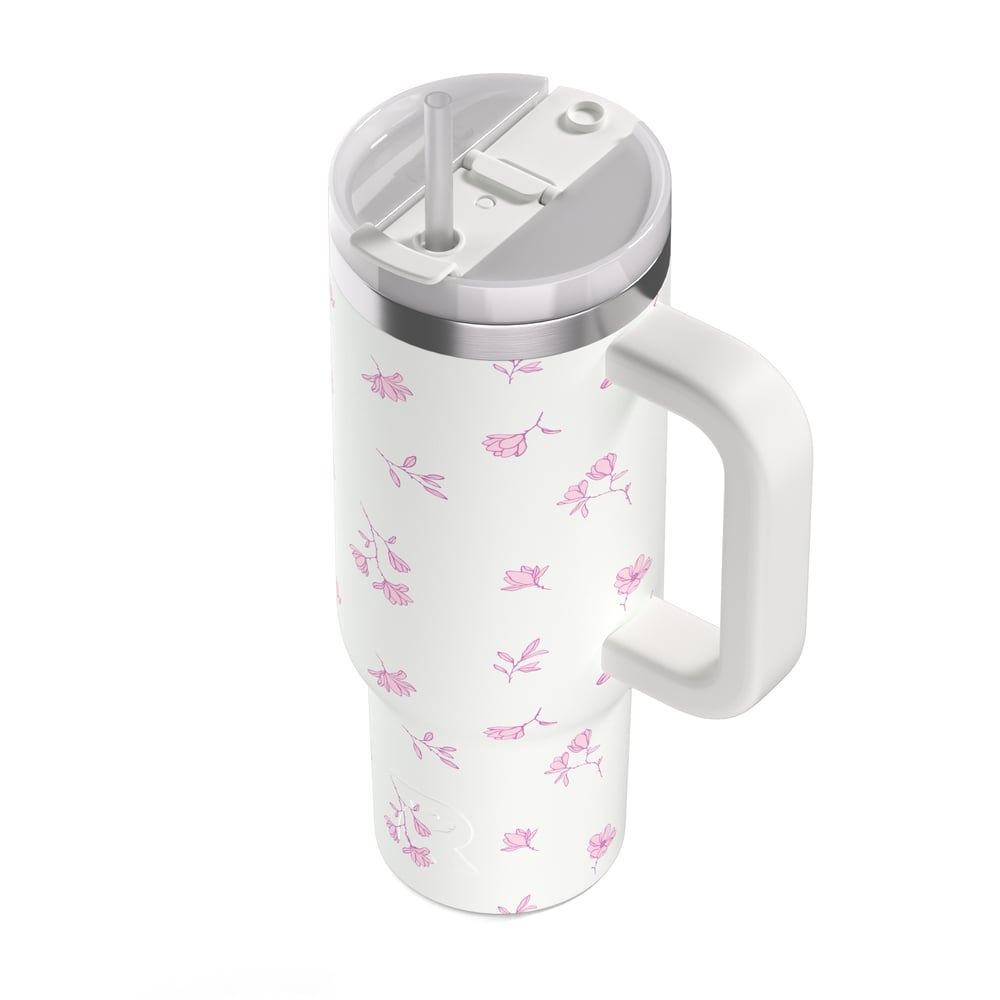 Road Trip Tumbler Pink Magnolias | Rtic Drinkware|Clearance