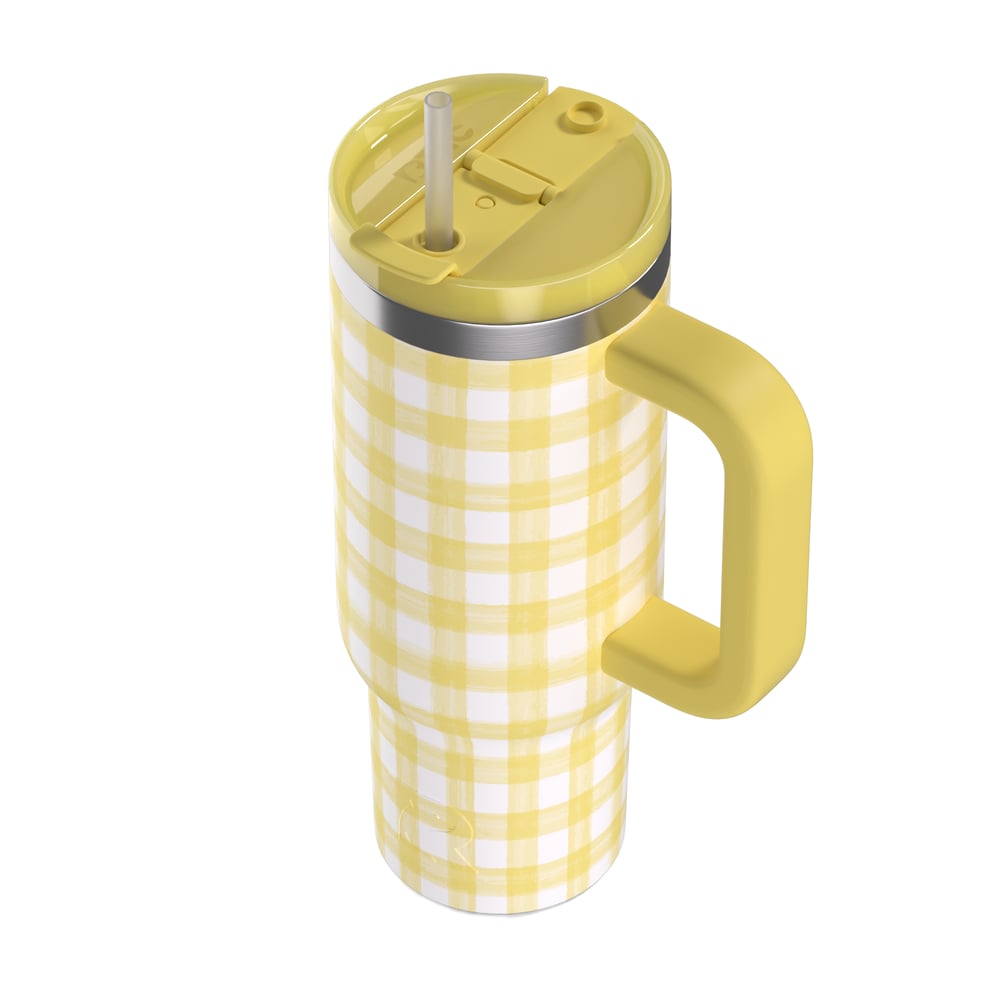 Road Trip Tumbler Sunlight Gingham | Rtic Drinkware|Clearance