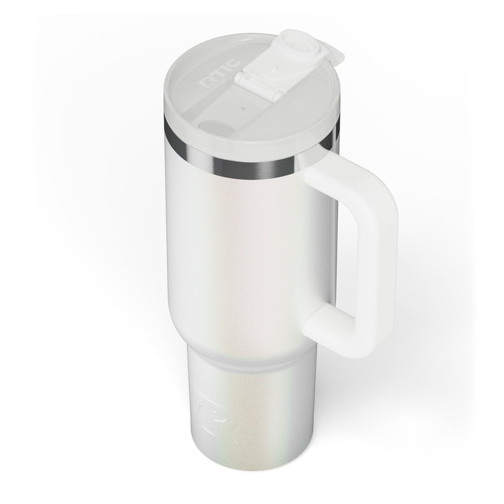 Road Trip Tumbler White Glitter | Rtic Drinkware|Clearance