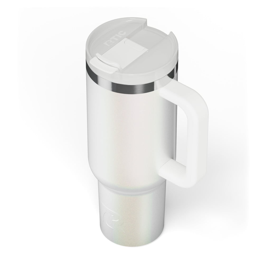 Road Trip Tumbler White Glitter | Rtic Drinkware|Clearance