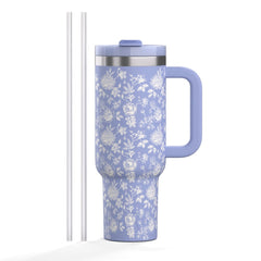 Road Trip Tumbler Periwinkle Bouquet | Rtic Drinkware|Clearance