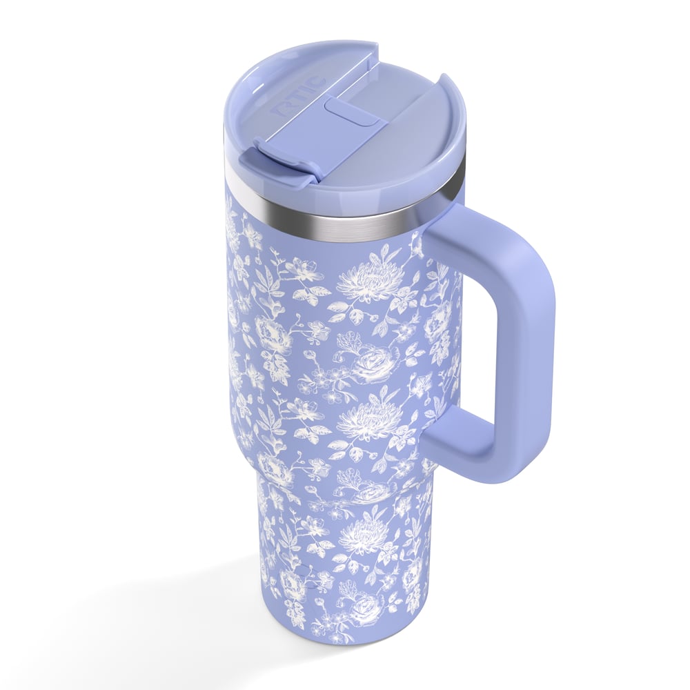 Road Trip Tumbler Periwinkle Bouquet | Rtic Drinkware|Clearance