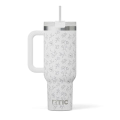 Road Trip Tumbler White Magnolias | Rtic Drinkware|Clearance