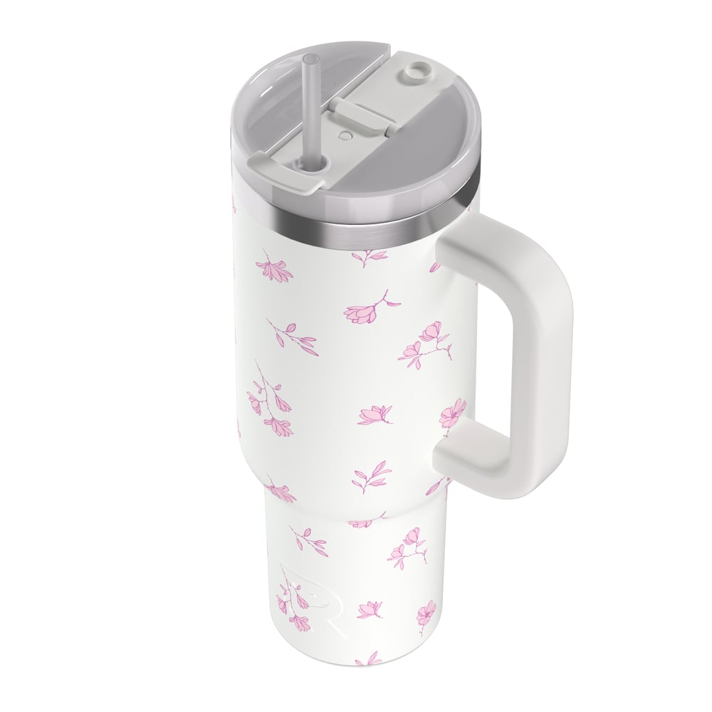 Road Trip Tumbler Pink Magnolias | Rtic Drinkware|Clearance