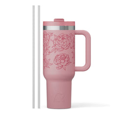 Road Trip Tumbler Pink Peonies | Rtic Drinkware|Clearance