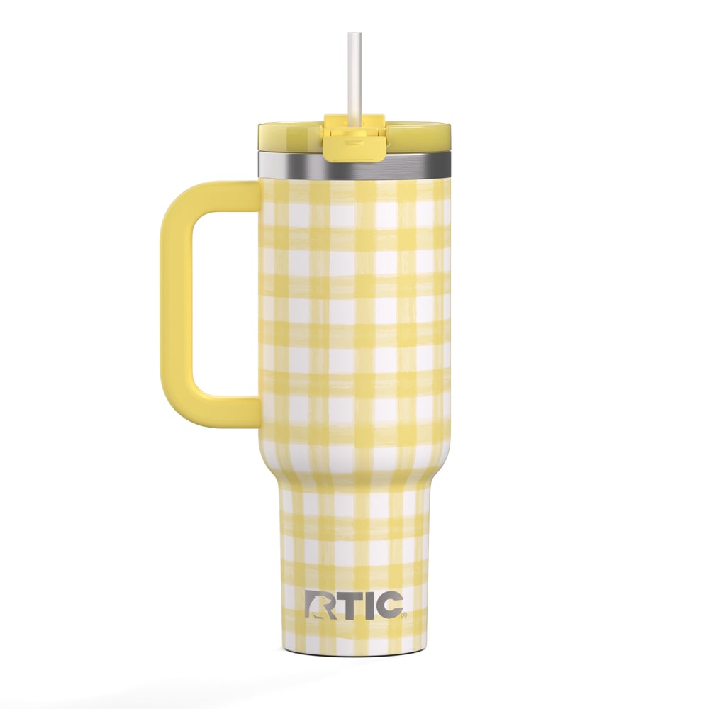 Road Trip Tumbler Sunlight Gingham | Rtic Drinkware|Clearance