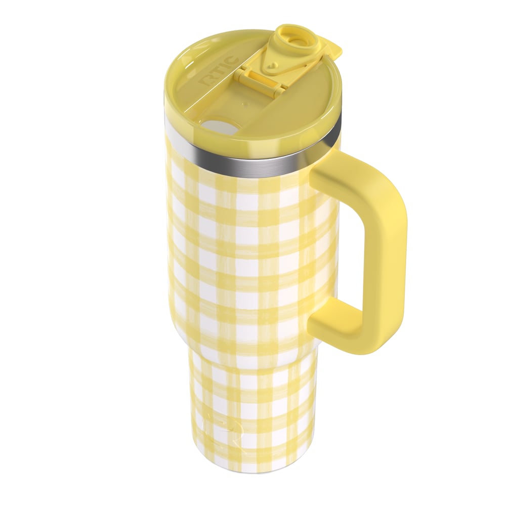 Road Trip Tumbler Sunlight Gingham | Rtic Drinkware|Clearance