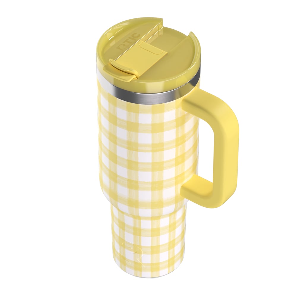 Road Trip Tumbler Sunlight Gingham | Rtic Drinkware|Clearance