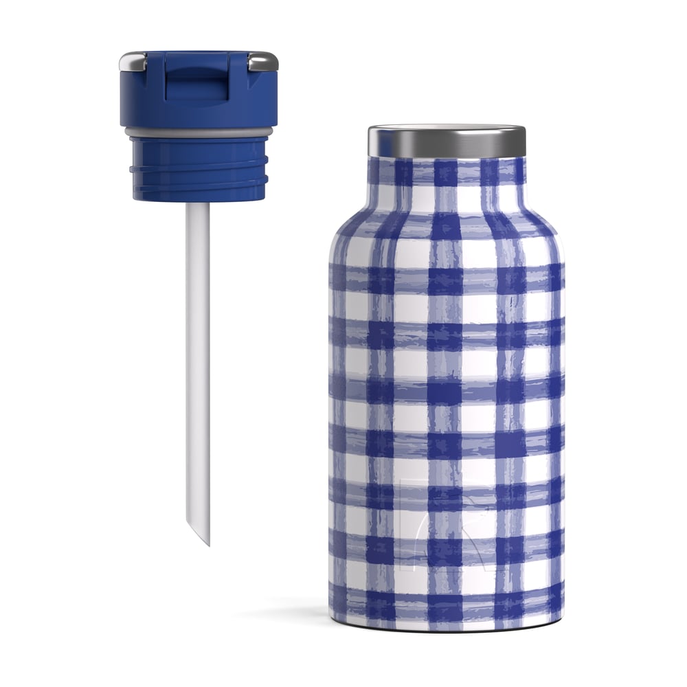 12oz Little Journey Bottle Cobalt Gingham | Rtic Drinkware|Gear|Clearance