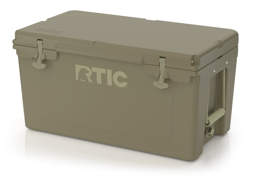 65 QT Ultra-Tough Cooler Olive | Rtic Hard Coolers